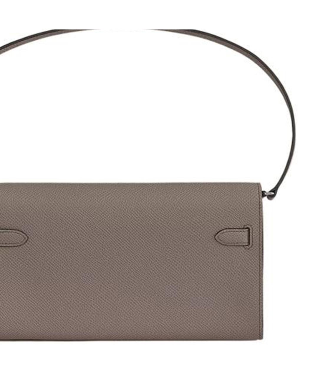 HERMES Серая кожаная сумка через плечо, фото 5