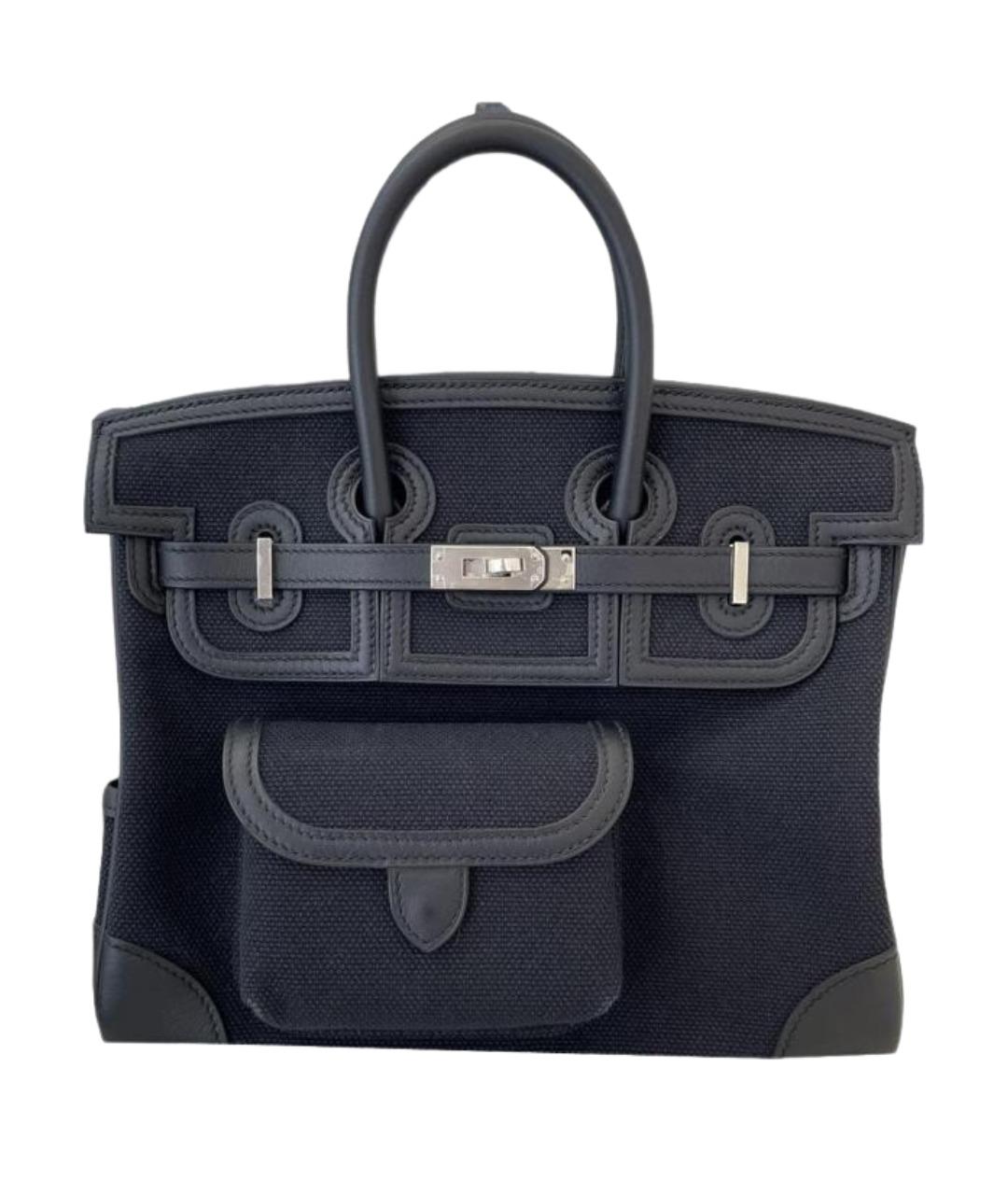 HERMES Темно-синяя сумка с короткими ручками, фото 1