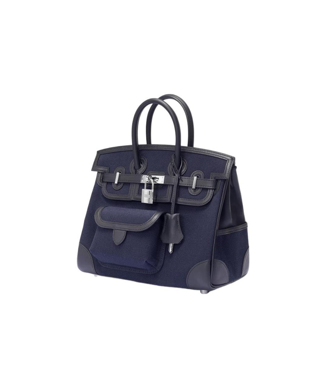 HERMES Темно-синяя сумка с короткими ручками, фото 2