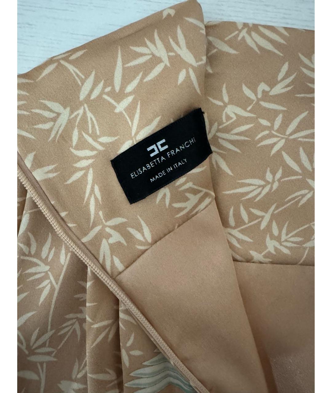 ELISABETTA FRANCHI Бежевая шелковая блузы, фото 5