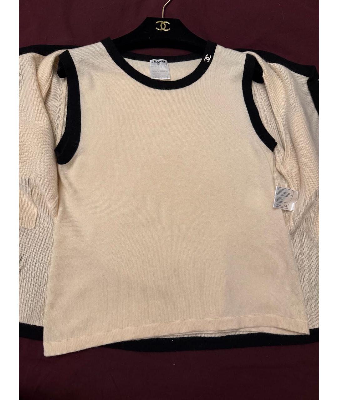 CHANEL Белый кашемировый кардиган, фото 4