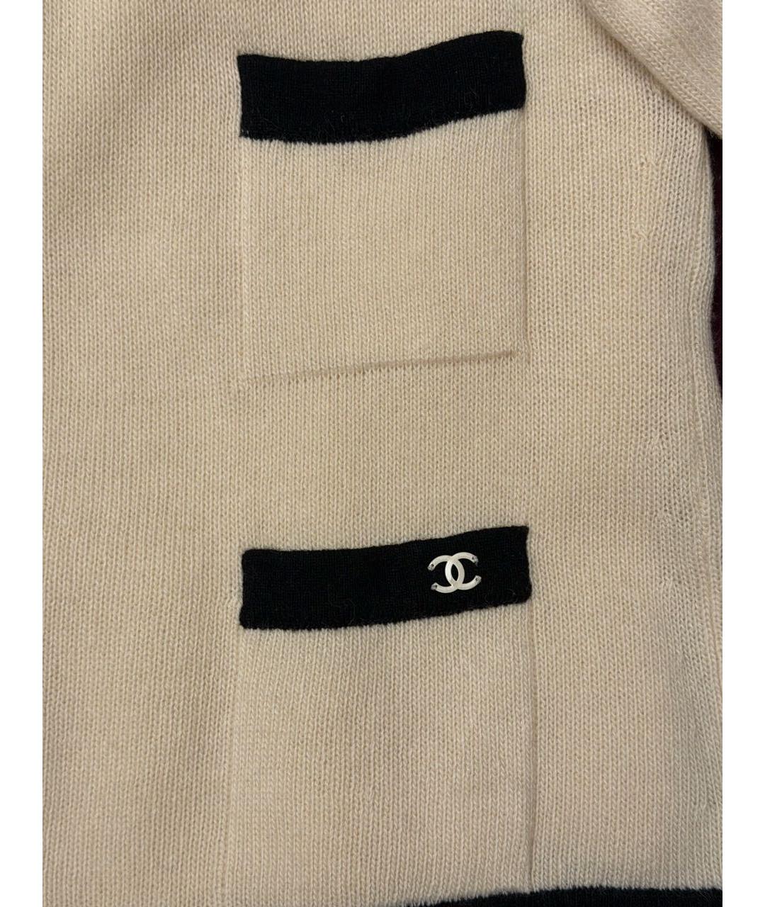 CHANEL Белый кашемировый кардиган, фото 5