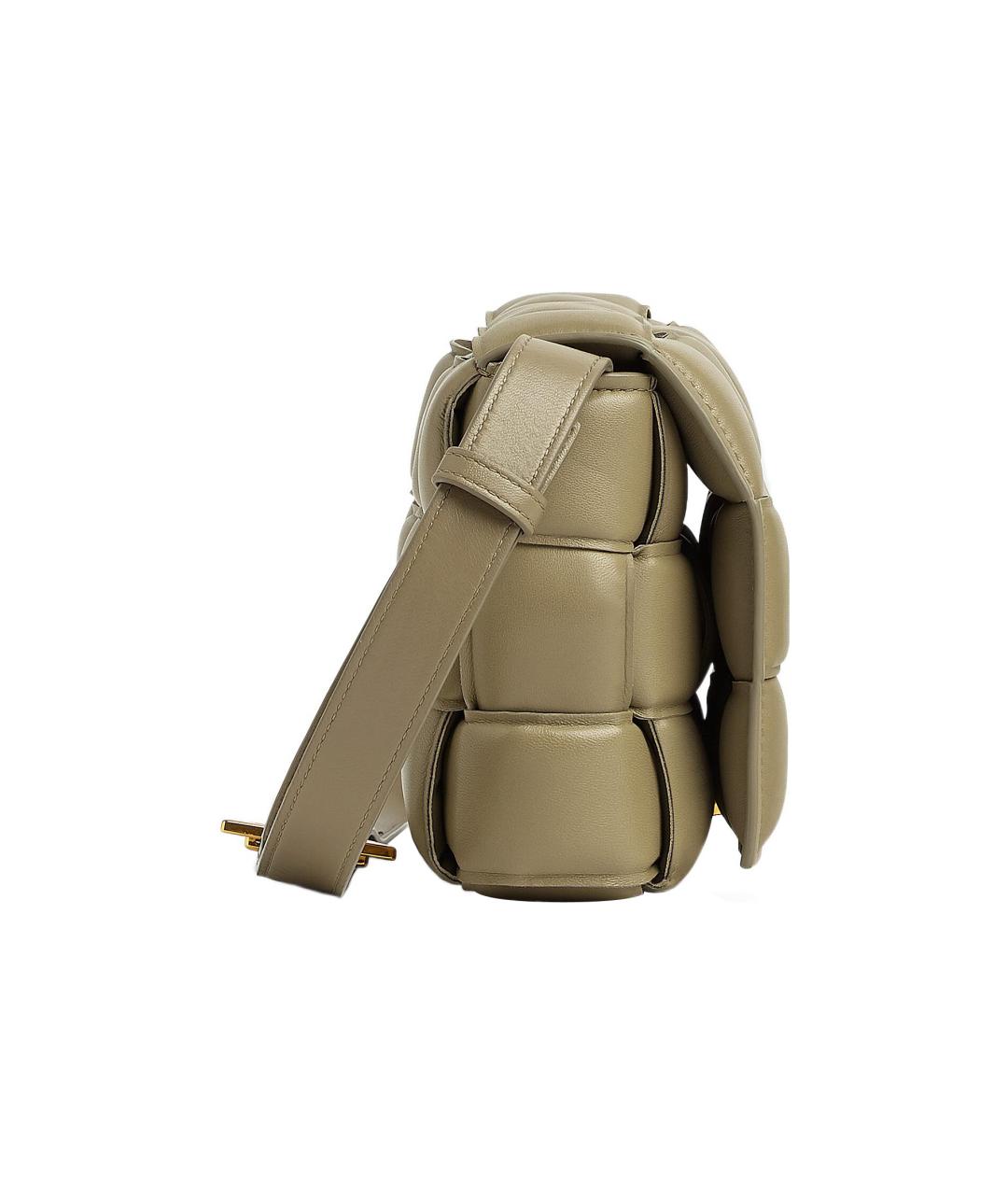 BOTTEGA VENETA Хаки кожаная сумка через плечо, фото 3