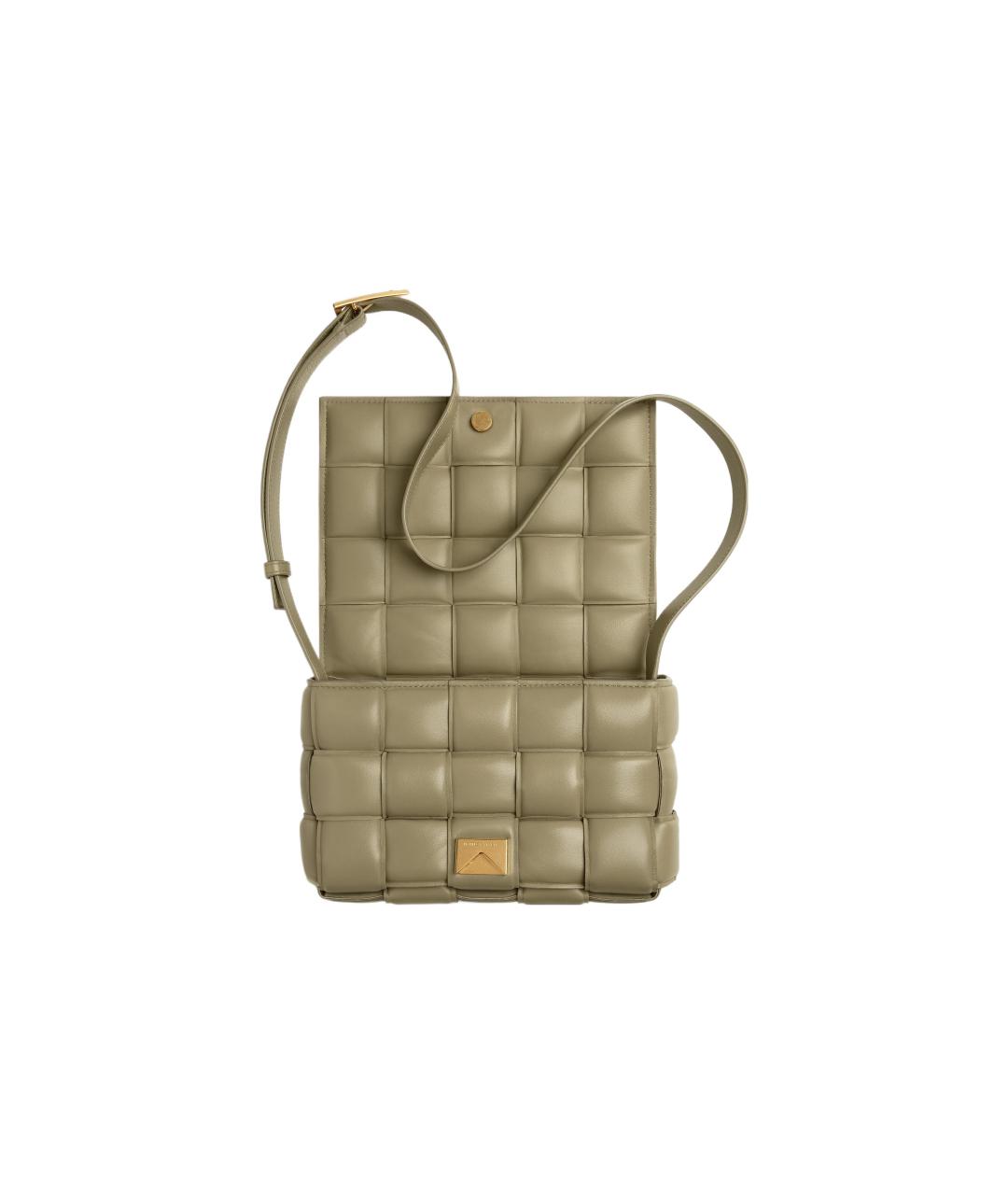 BOTTEGA VENETA Хаки кожаная сумка через плечо, фото 4