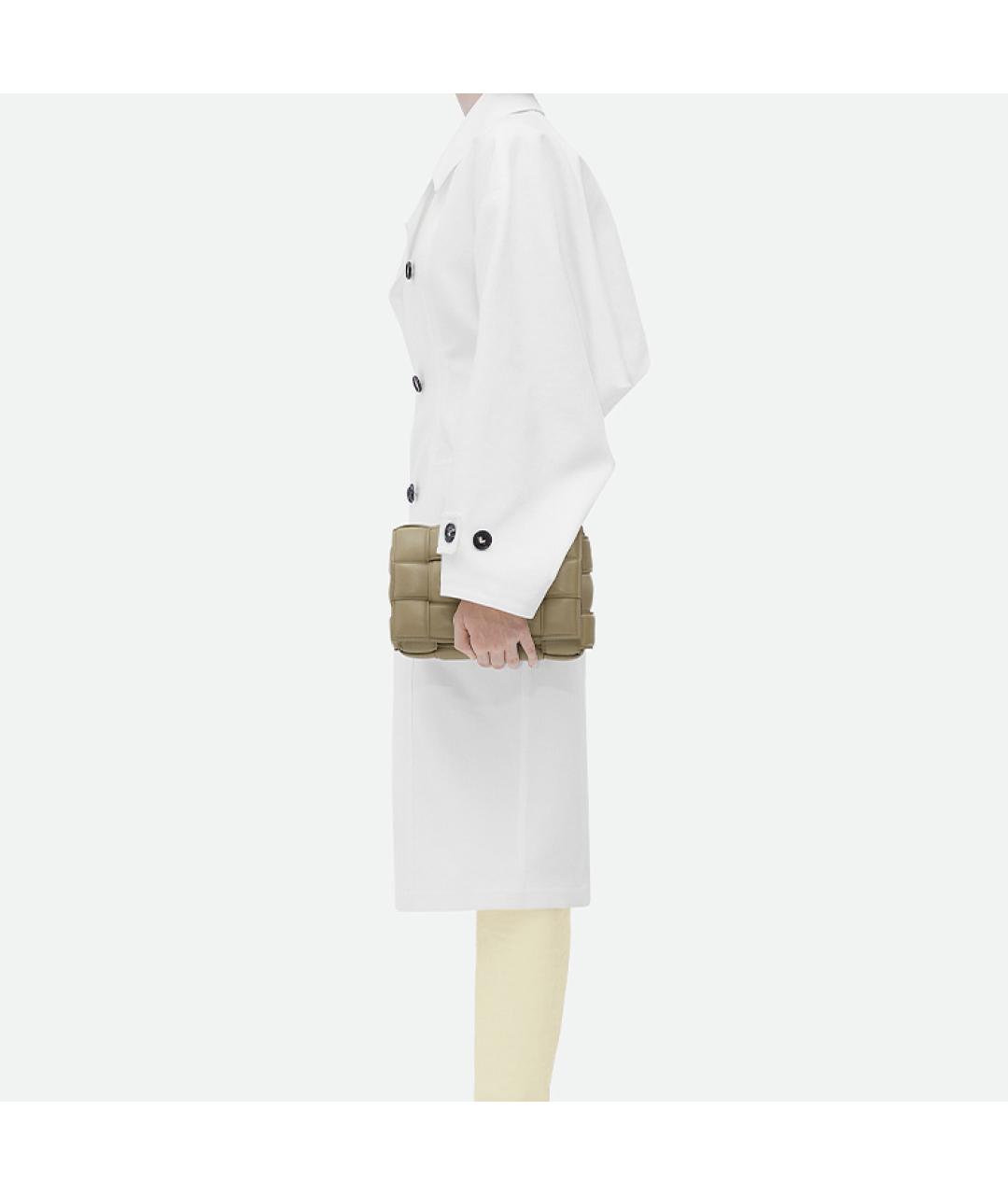 BOTTEGA VENETA Хаки кожаная сумка через плечо, фото 5