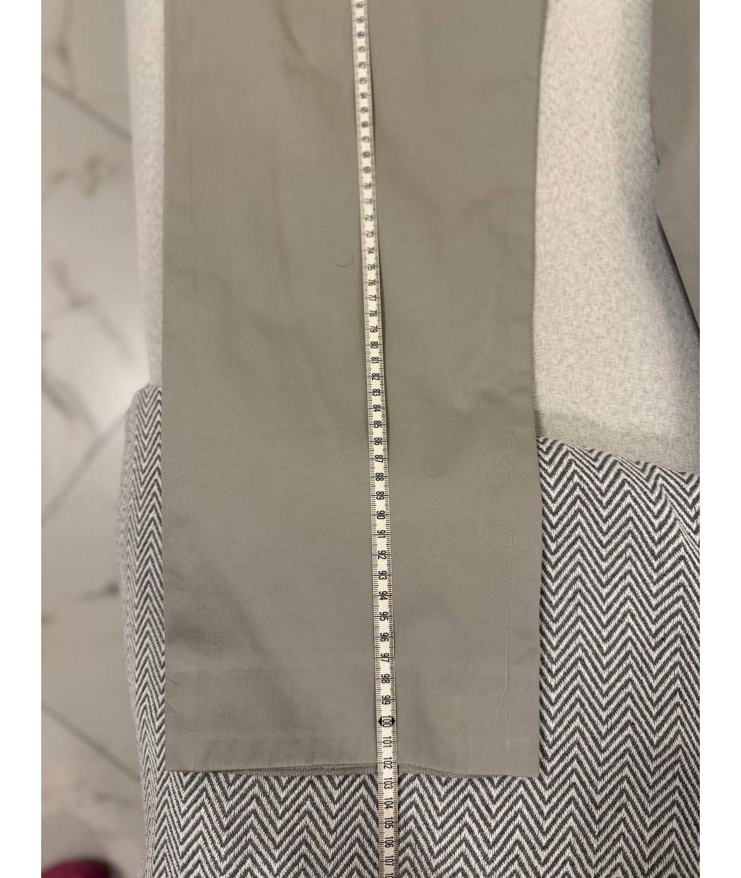 HERMES Серые хлопко-эластановые повседневные брюки, фото 7