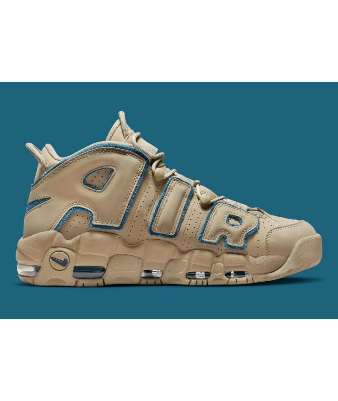 NIKE Бежевые текстильные высокие кроссовки / кеды, фото 8