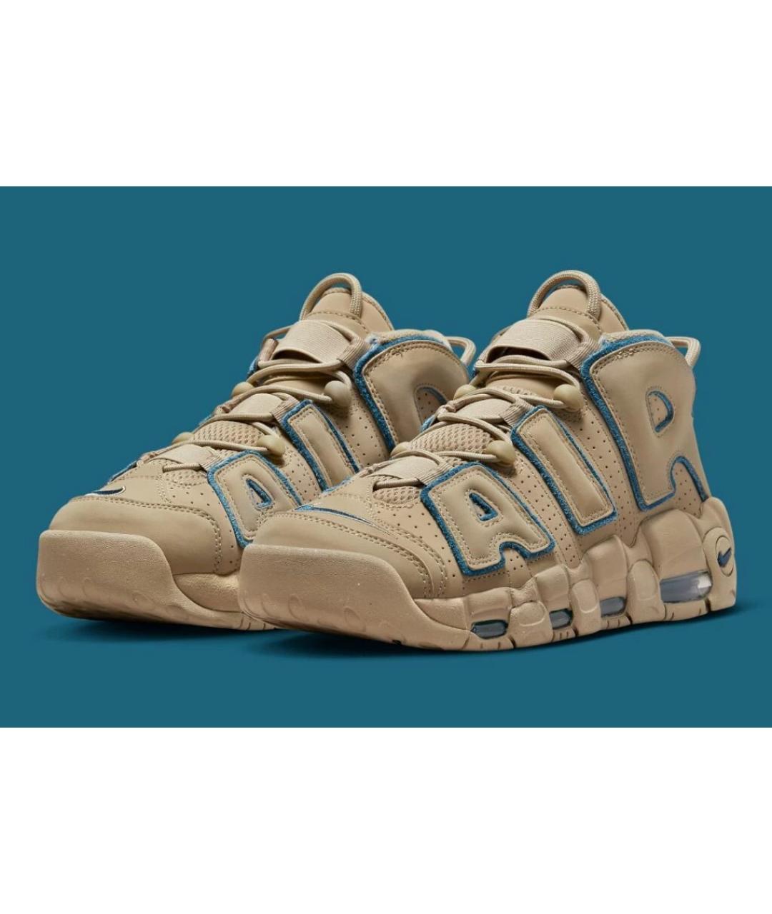 NIKE Бежевые текстильные высокие кроссовки / кеды, фото 2