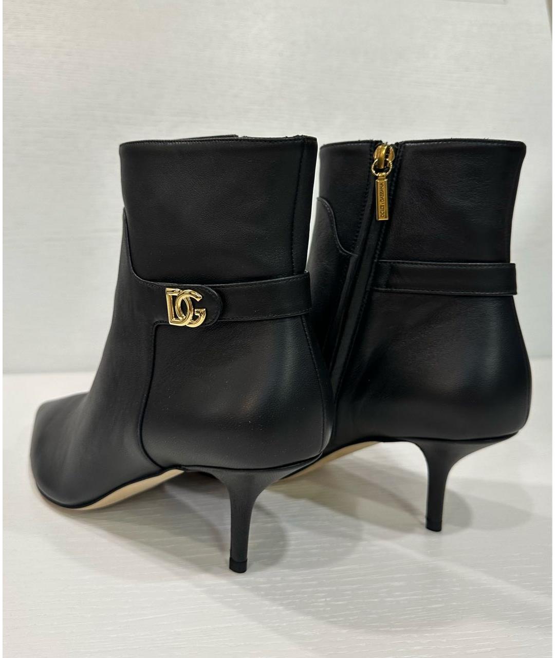 DOLCE&GABBANA Черные кожаные ботильоны, фото 4