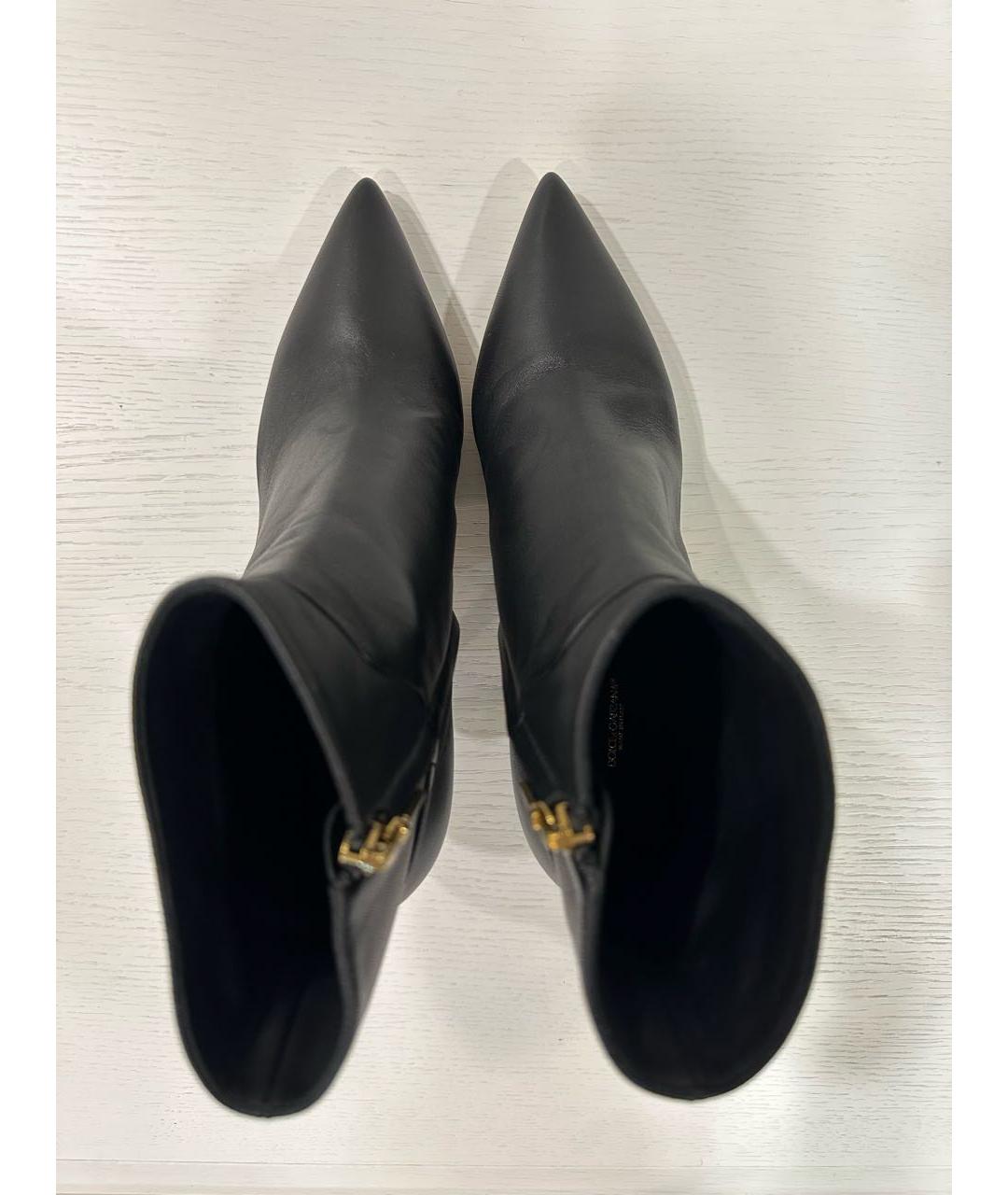 DOLCE&GABBANA Черные кожаные ботильоны, фото 3