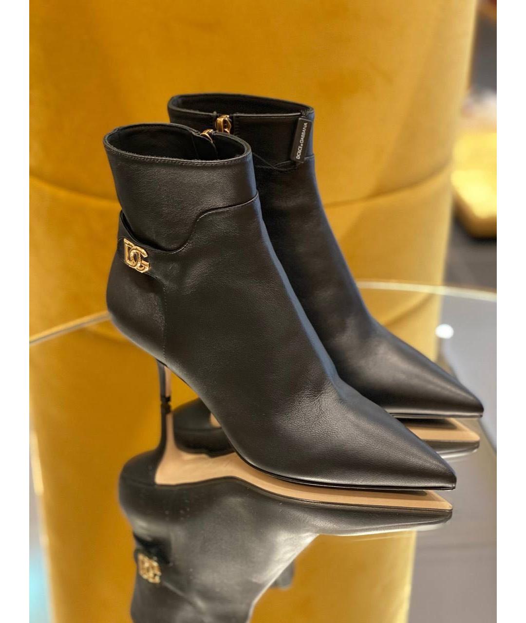 DOLCE&GABBANA Черные кожаные ботильоны, фото 5