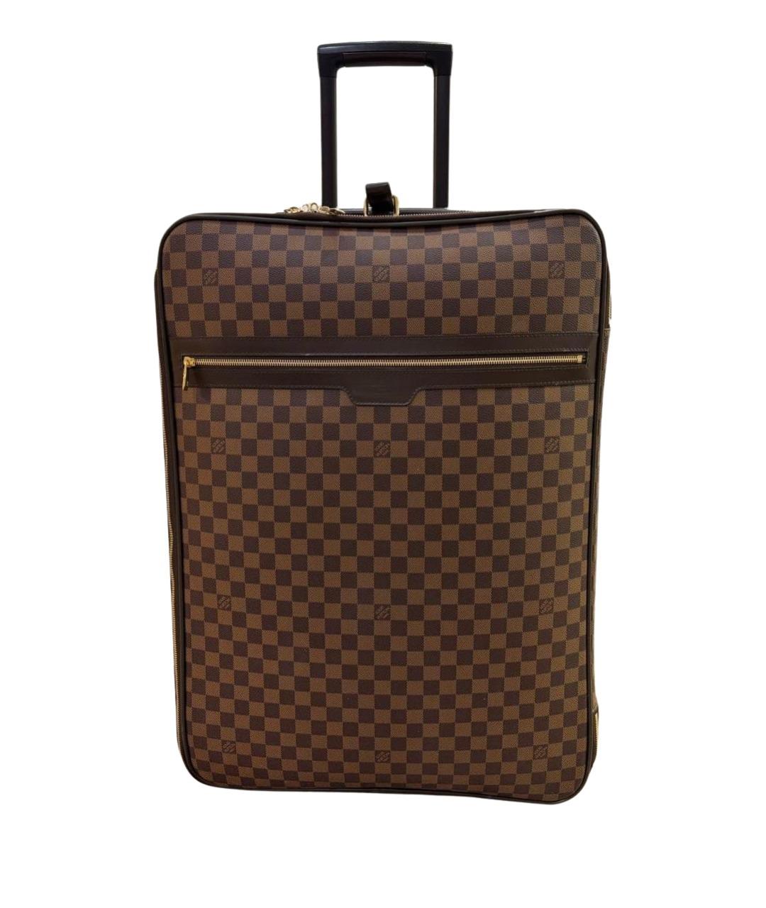 LOUIS VUITTON Коричневый кожаный чемодан, фото 1