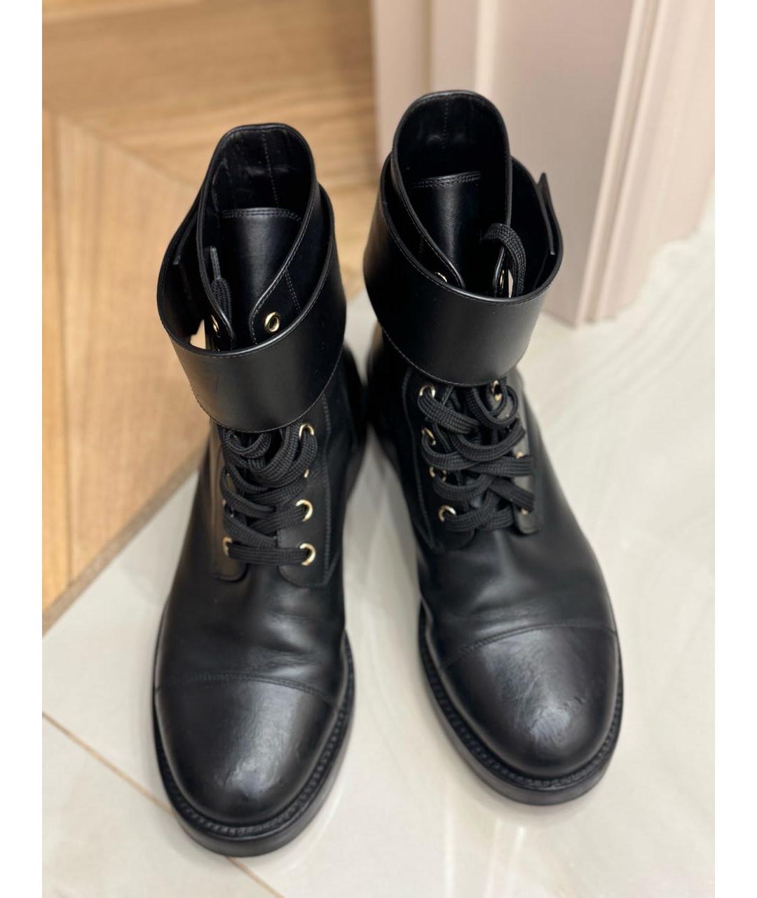 LOUIS VUITTON Черные кожаные ботинки, фото 2