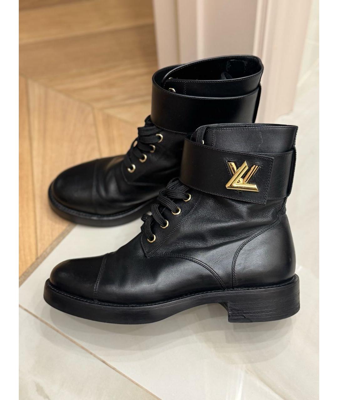 LOUIS VUITTON Черные кожаные ботинки, фото 6