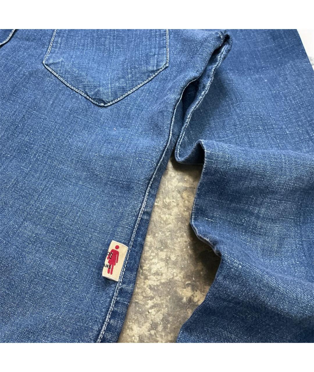 JEAN PAUL GAULTIER Синяя льняная рубашка, фото 4