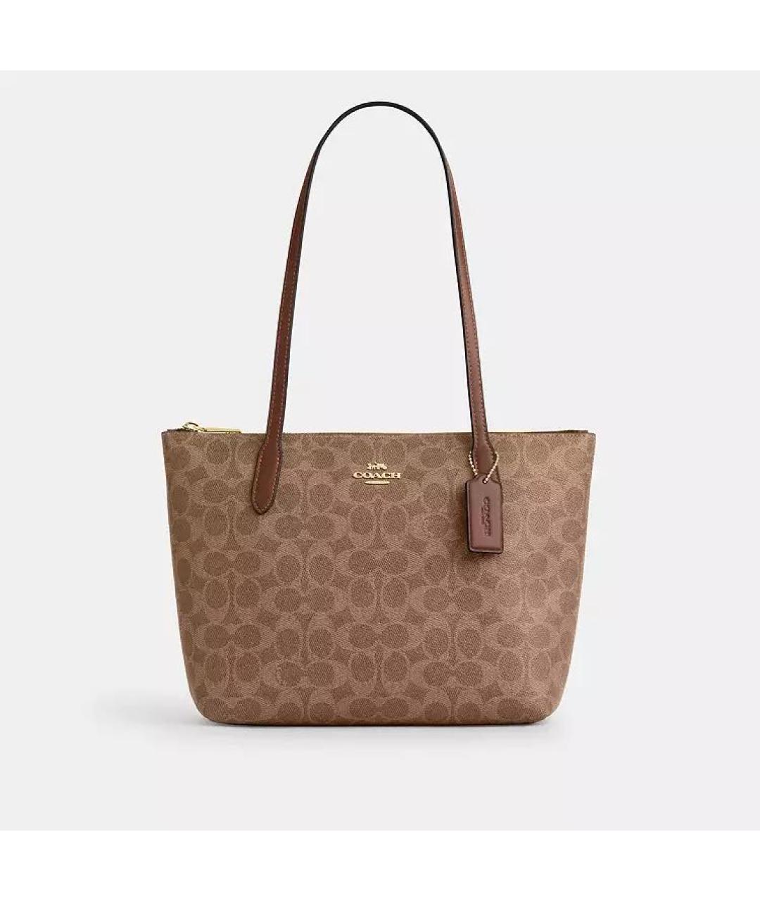 COACH Коричневая сумка через плечо, фото 9