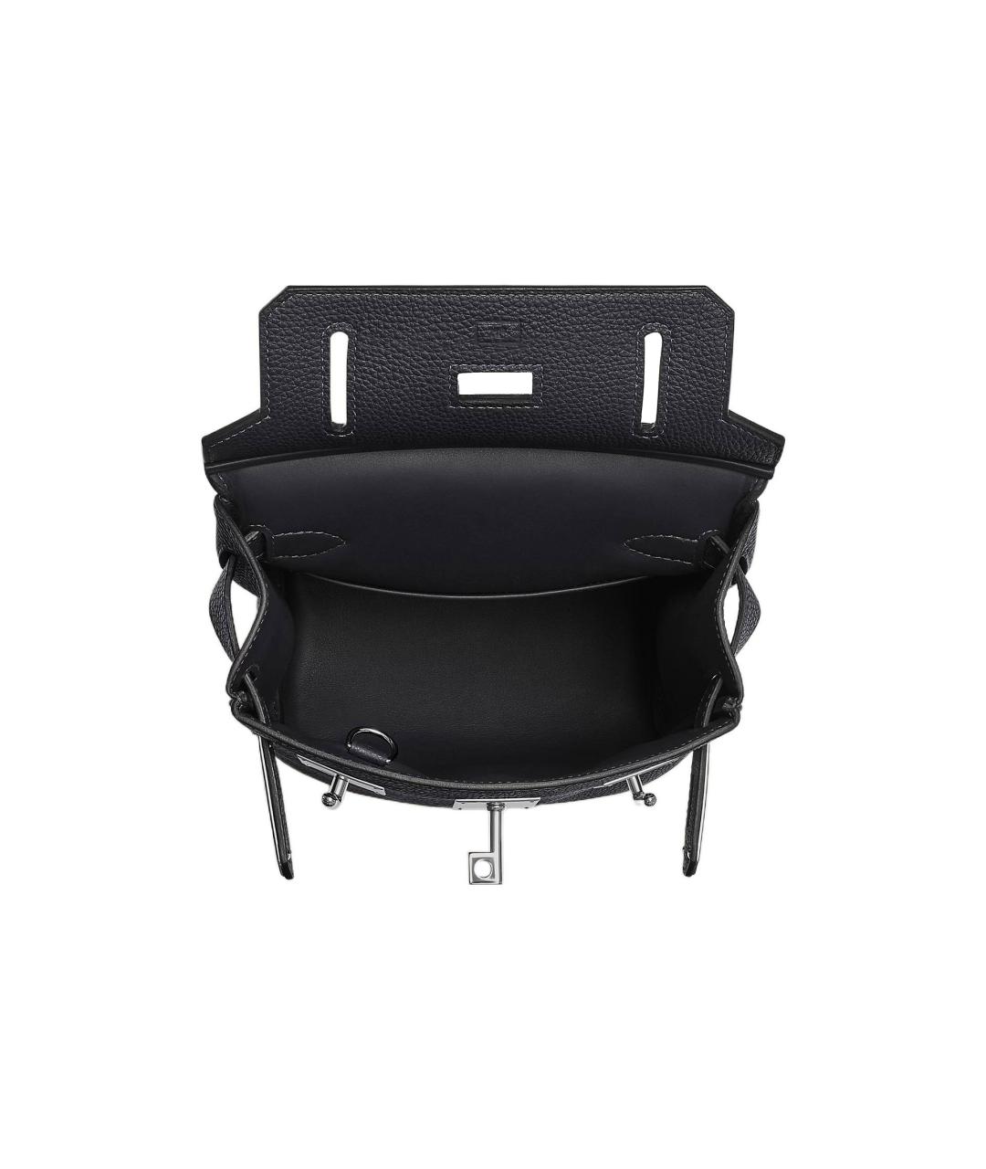 HERMES Черная кожаная сумка через плечо, фото 4