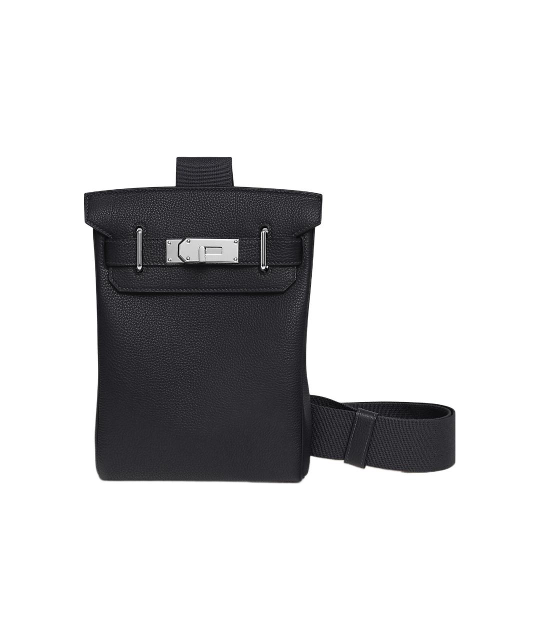 HERMES Черная кожаная сумка через плечо, фото 6