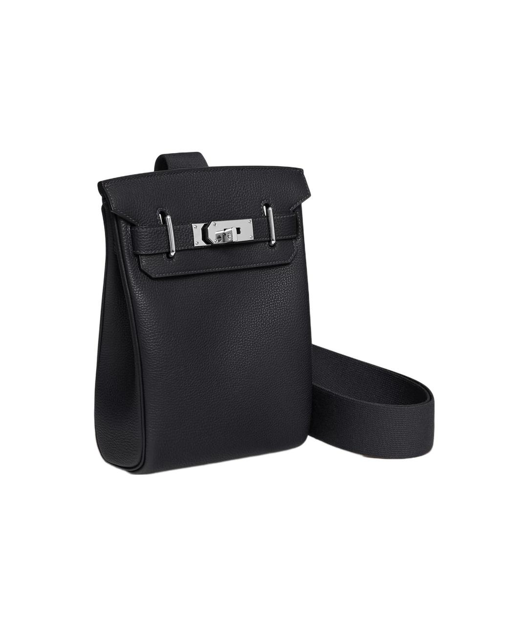 HERMES Черная кожаная сумка через плечо, фото 2