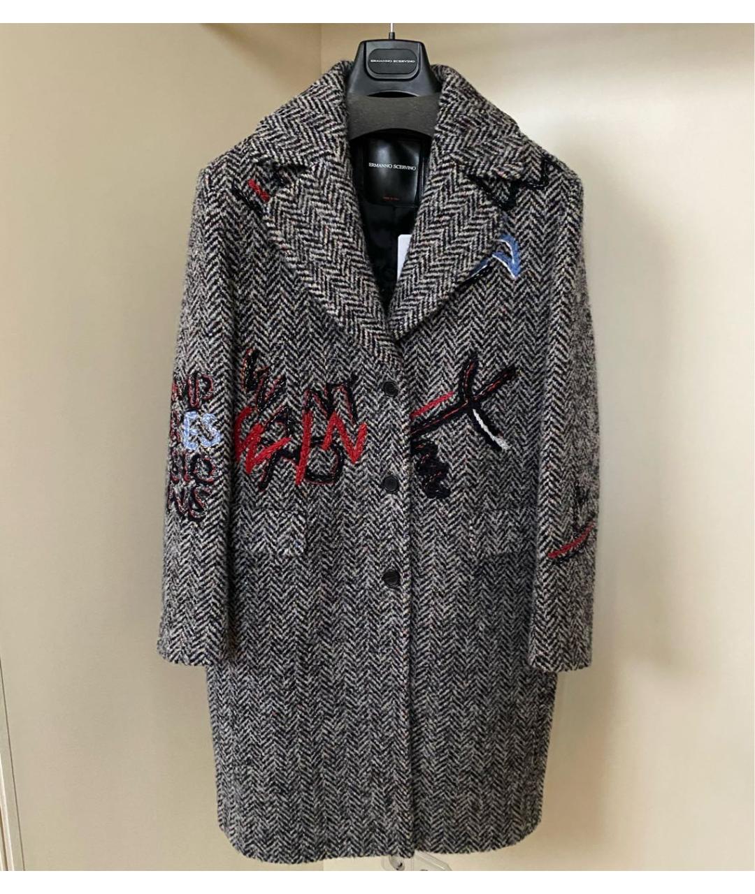 ERMANNO SCERVINO Серое шерстяное пальто, фото 4