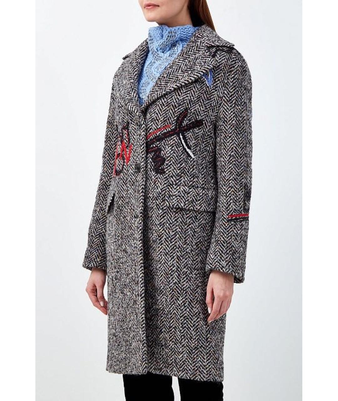 ERMANNO SCERVINO Серое шерстяное пальто, фото 7