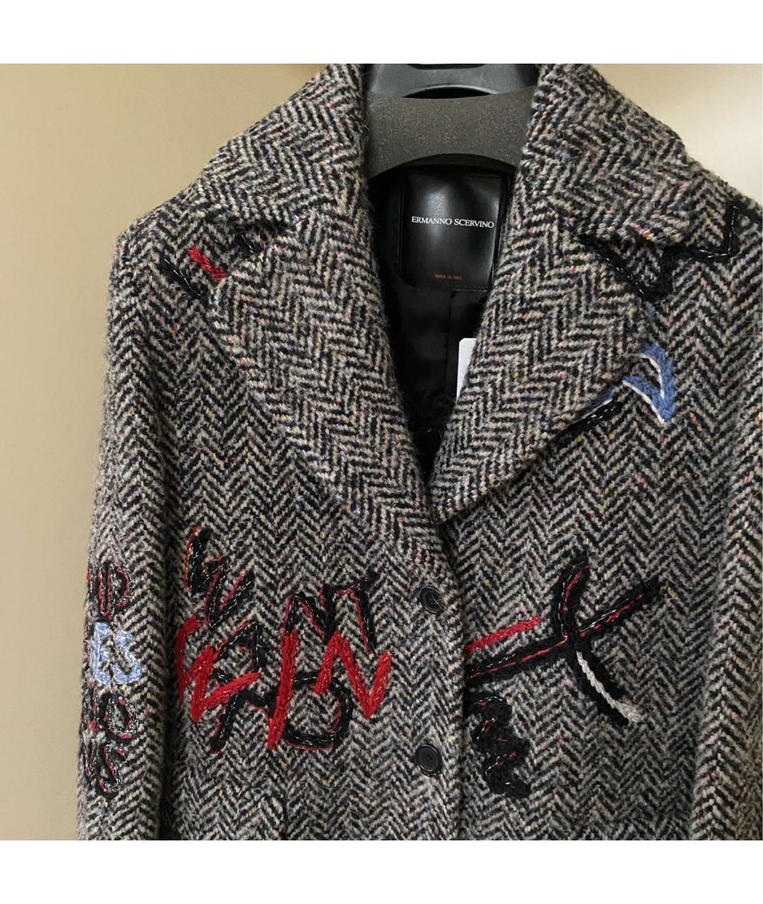 ERMANNO SCERVINO Серое шерстяное пальто, фото 6