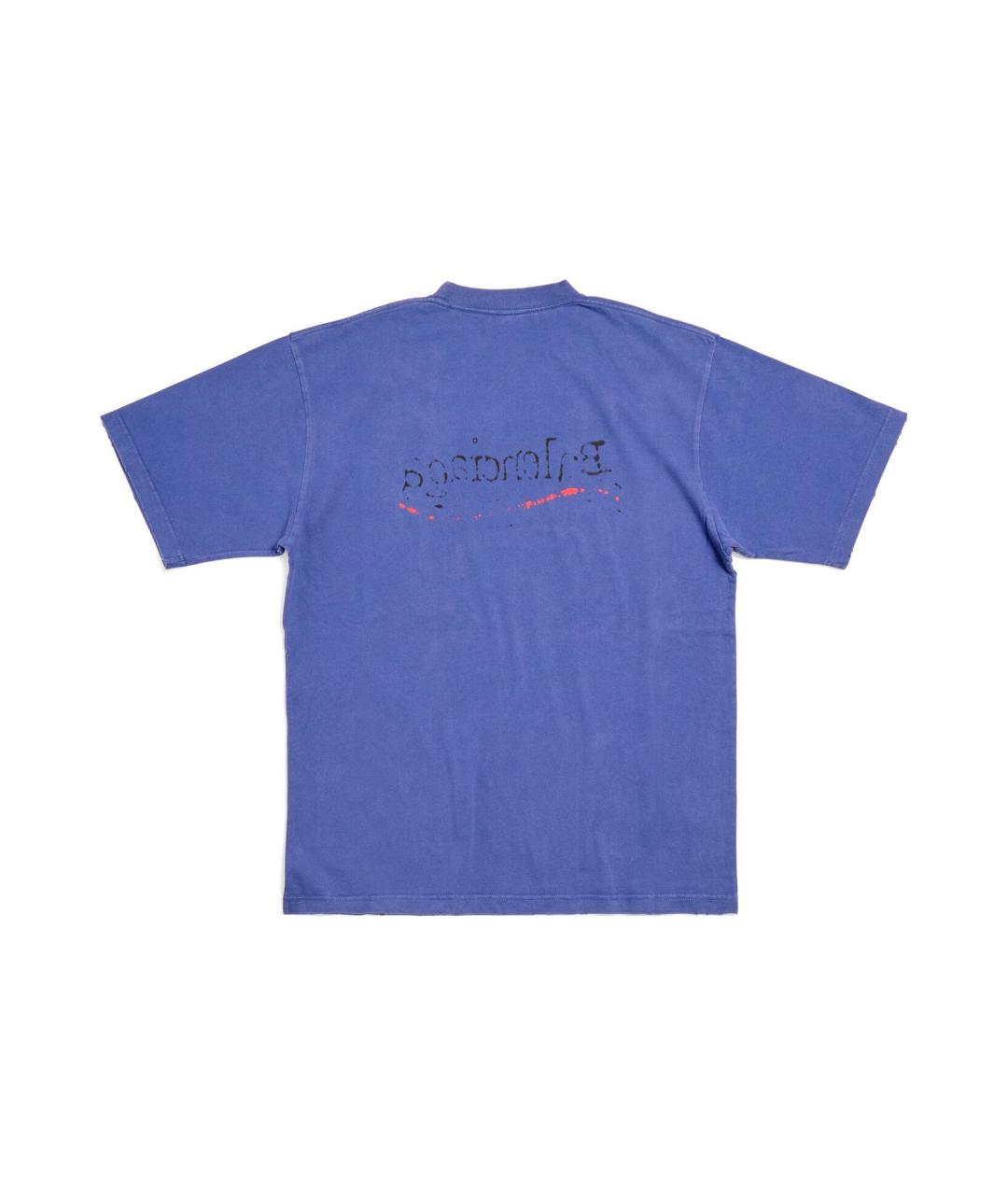 BALENCIAGA Синяя футболка, фото 2