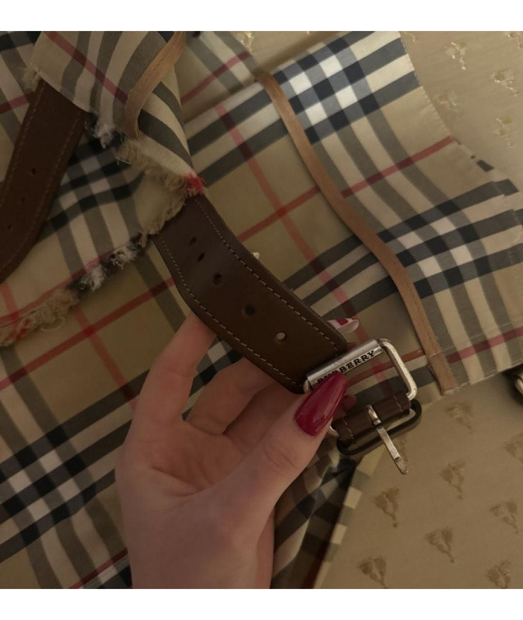 BURBERRY Бежевая хлопковая юбка мини, фото 2