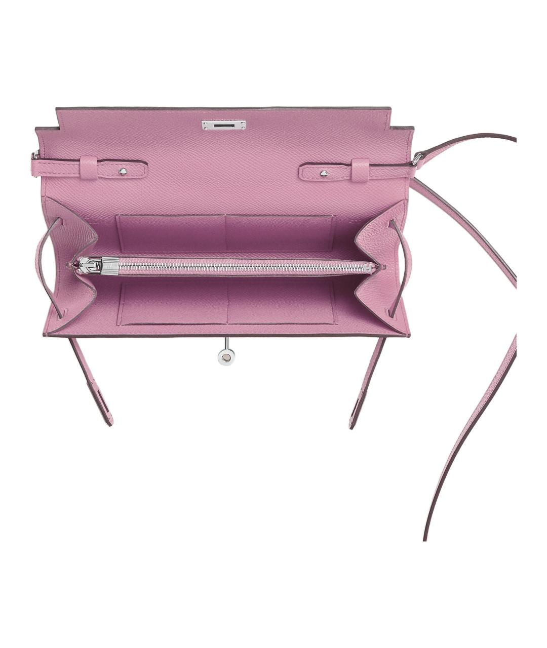 HERMES Розовая кожаная сумка через плечо, фото 3
