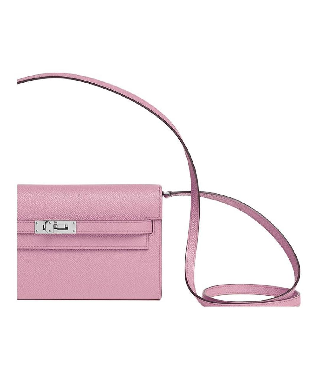 HERMES Розовая кожаная сумка через плечо, фото 5