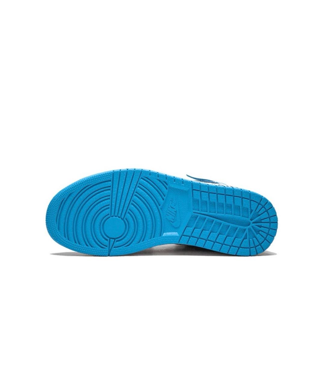 JORDAN Голубые кожаные высокие кроссовки / кеды, фото 4