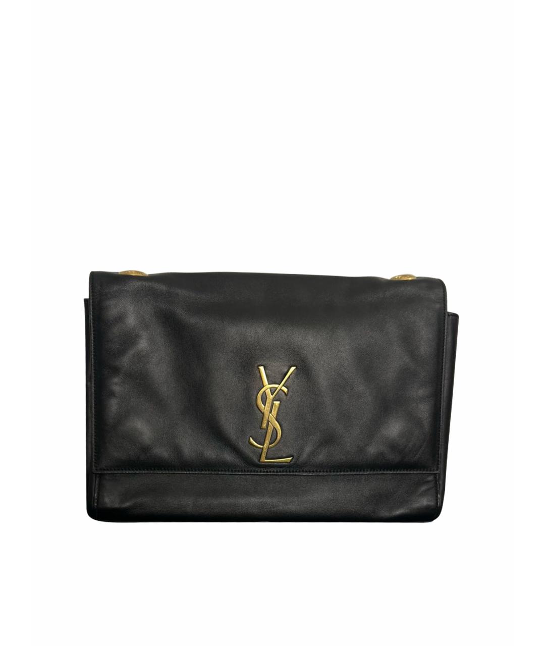 SAINT LAURENT Черная кожаная сумка через плечо, фото 1