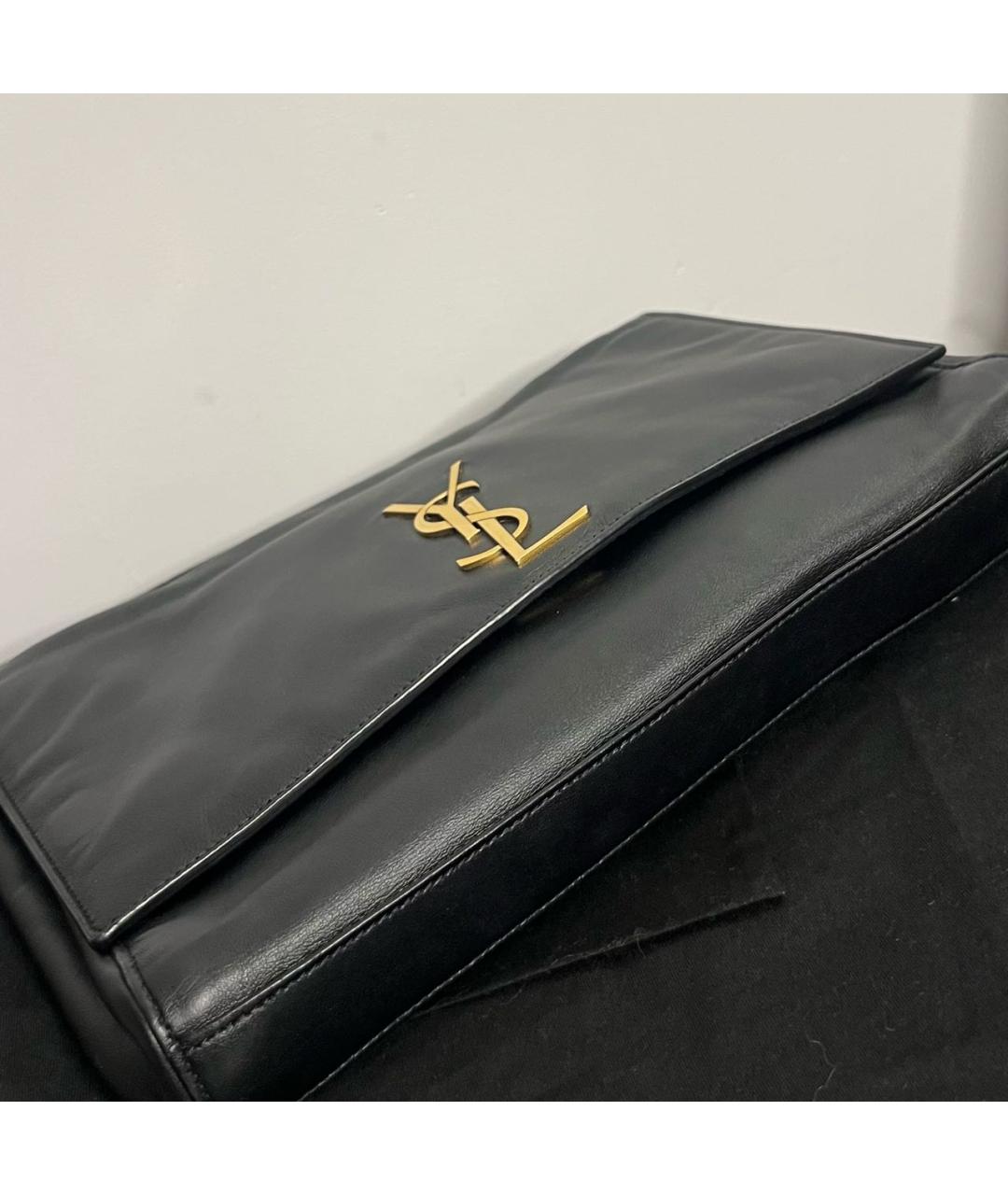 SAINT LAURENT Черная кожаная сумка через плечо, фото 4