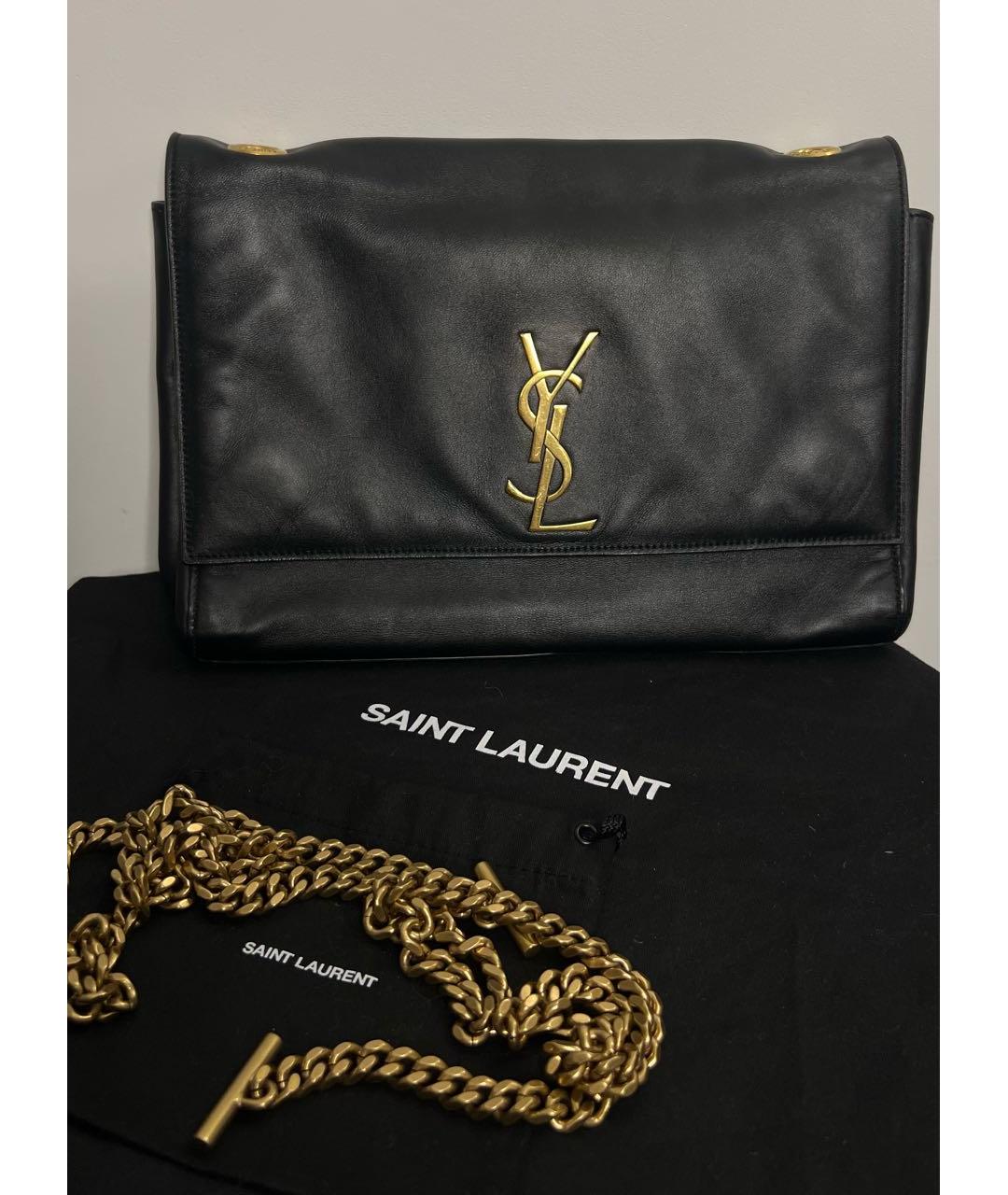 SAINT LAURENT Черная кожаная сумка через плечо, фото 6