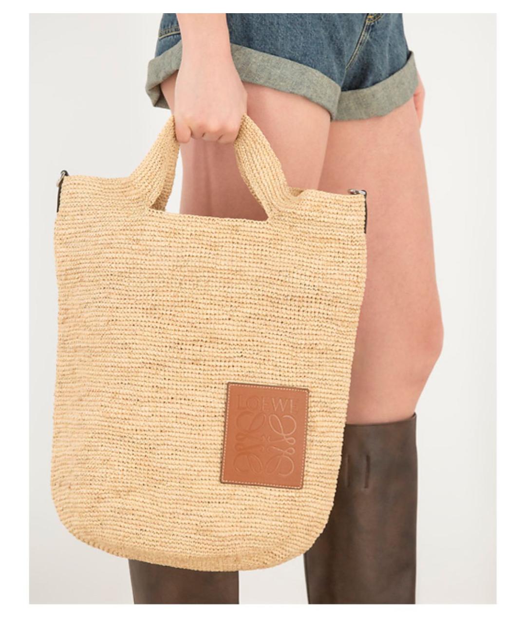 LOEWE Бежевая сумка тоут, фото 4