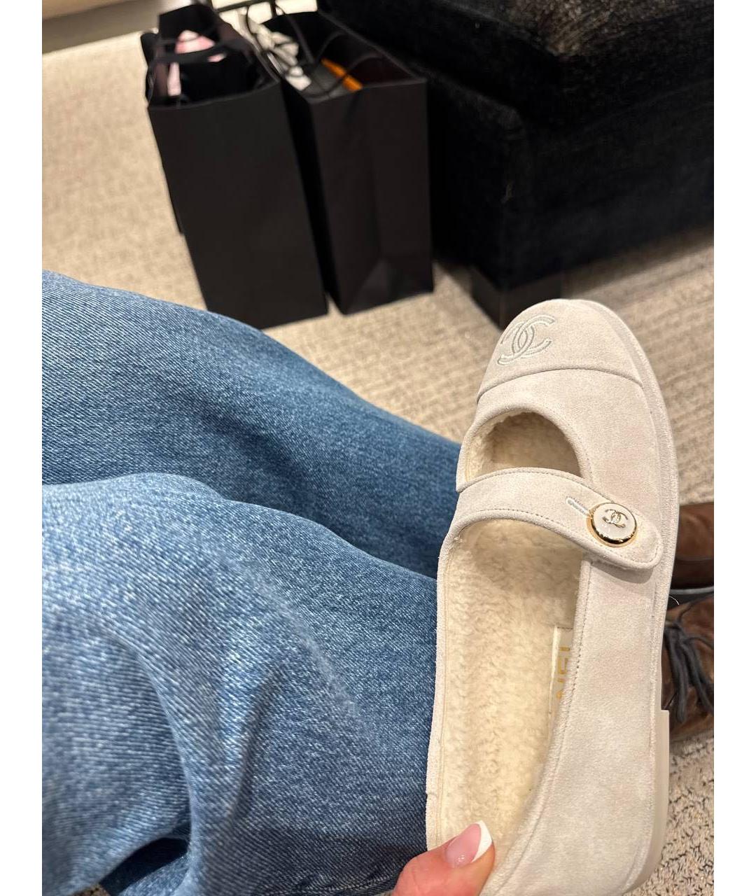 CHANEL Серые замшевые балетки, фото 5