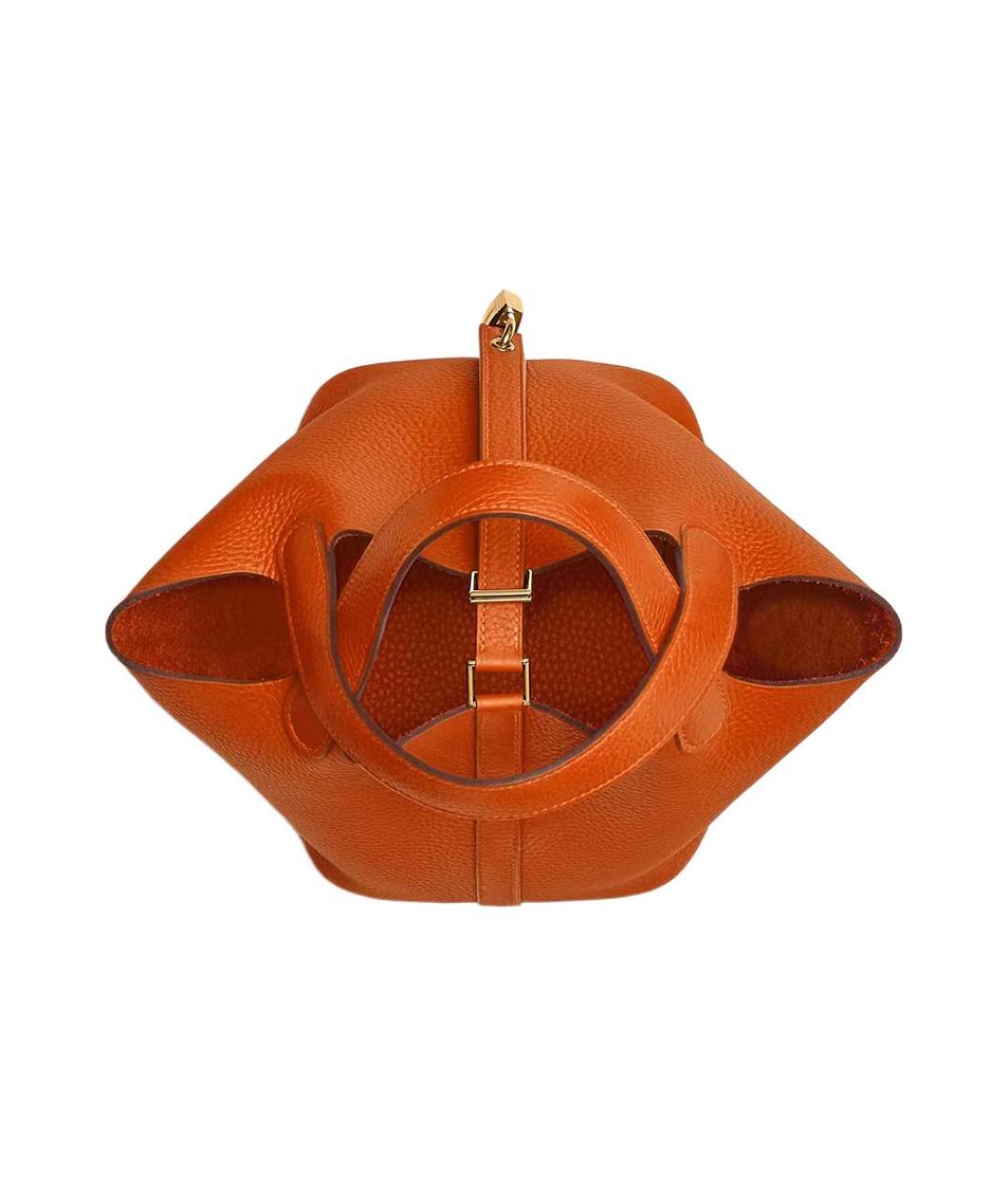 HERMES Оранжевая кожаная сумка через плечо, фото 4