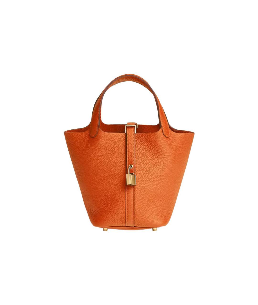 HERMES Оранжевая кожаная сумка через плечо, фото 6