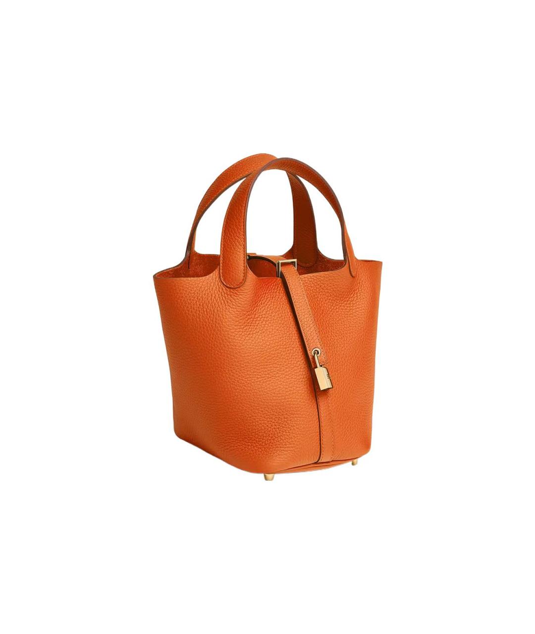 HERMES Оранжевая кожаная сумка через плечо, фото 2