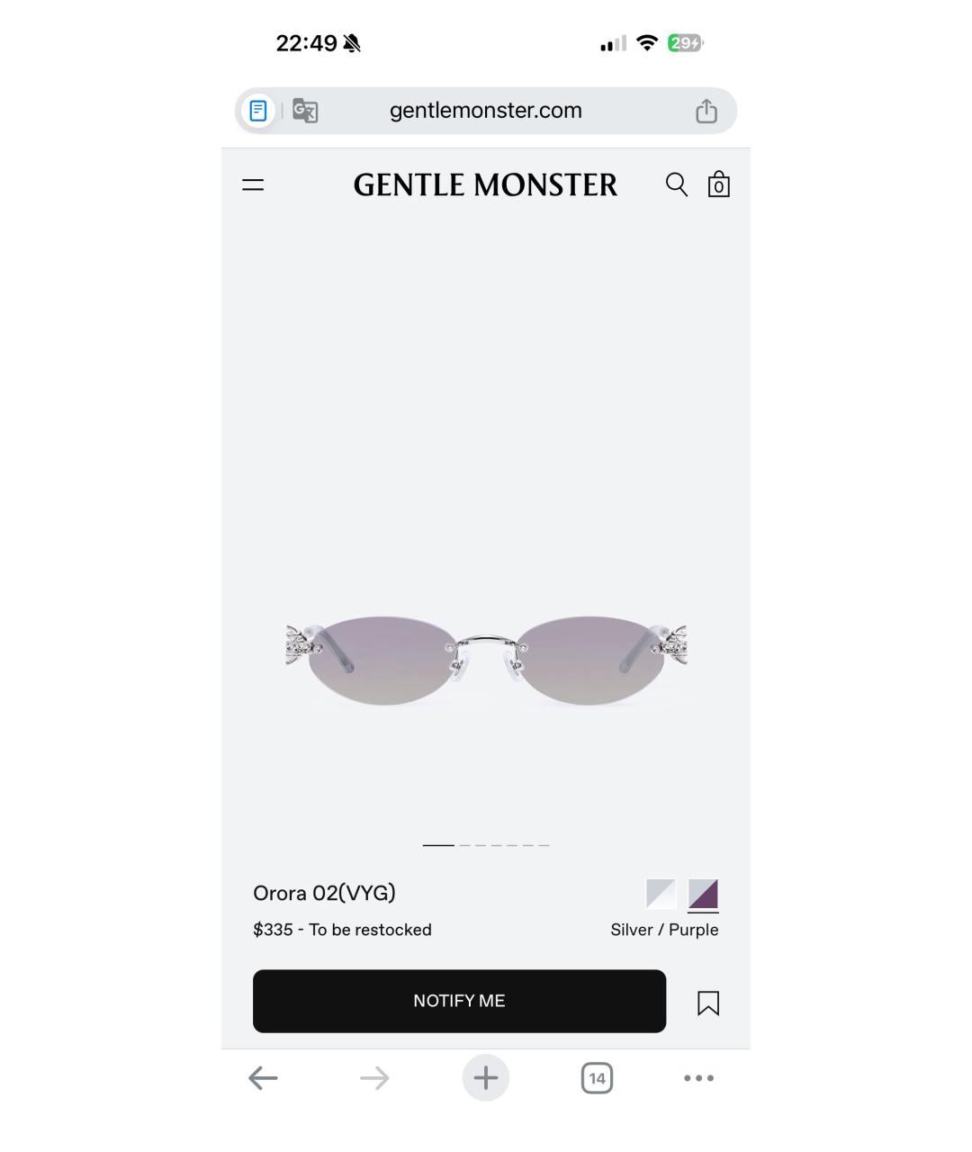 GENTLE MONSTER Серебряные металлические солнцезащитные очки, фото 2