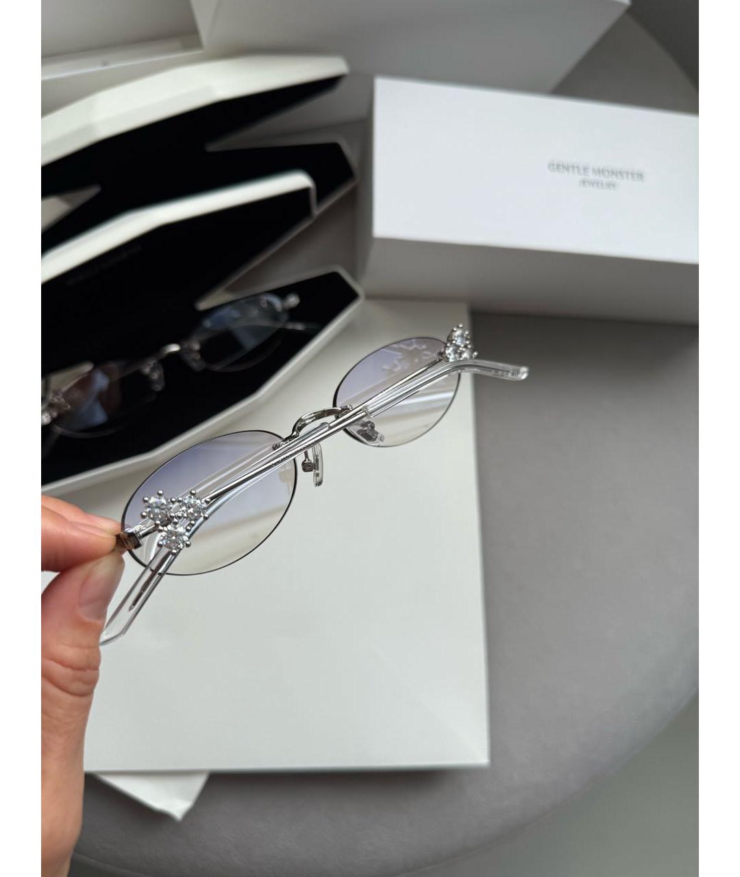 GENTLE MONSTER Серебряные металлические солнцезащитные очки, фото 8