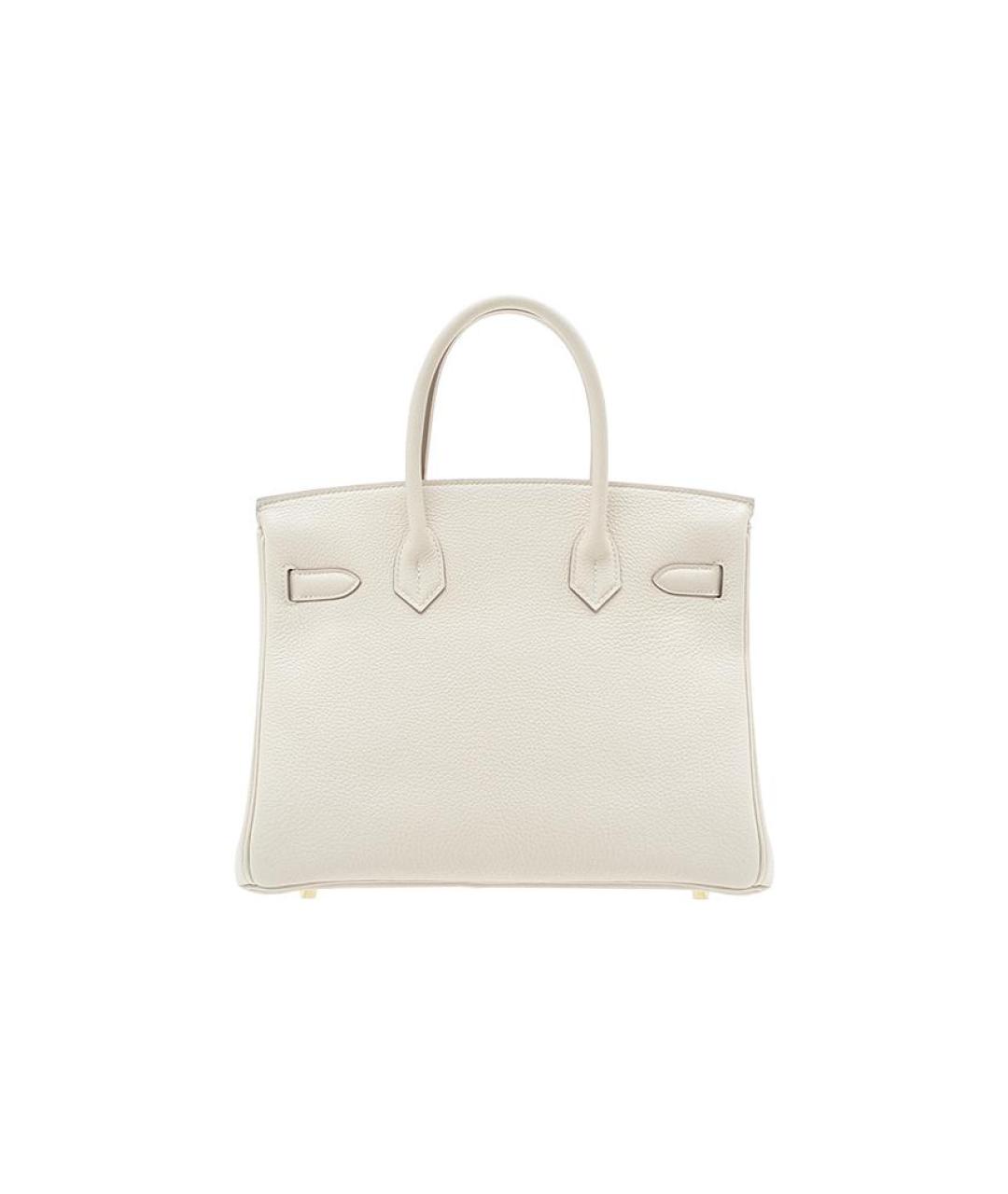 HERMES Белая кожаная сумка с короткими ручками, фото 3