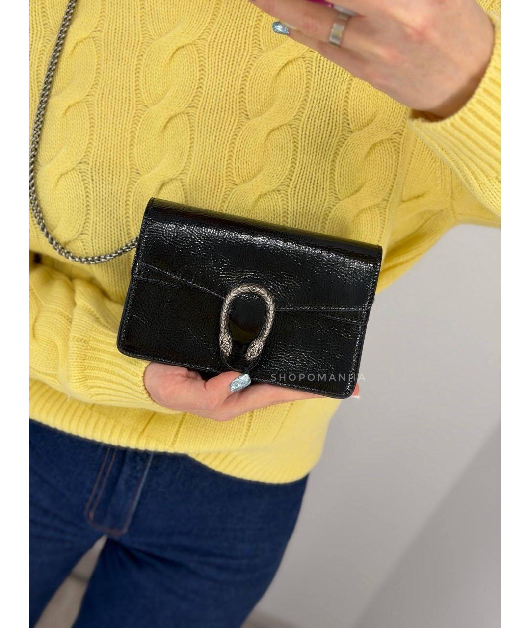 GUCCI Черная сумка через плечо из лакированной кожи, фото 4