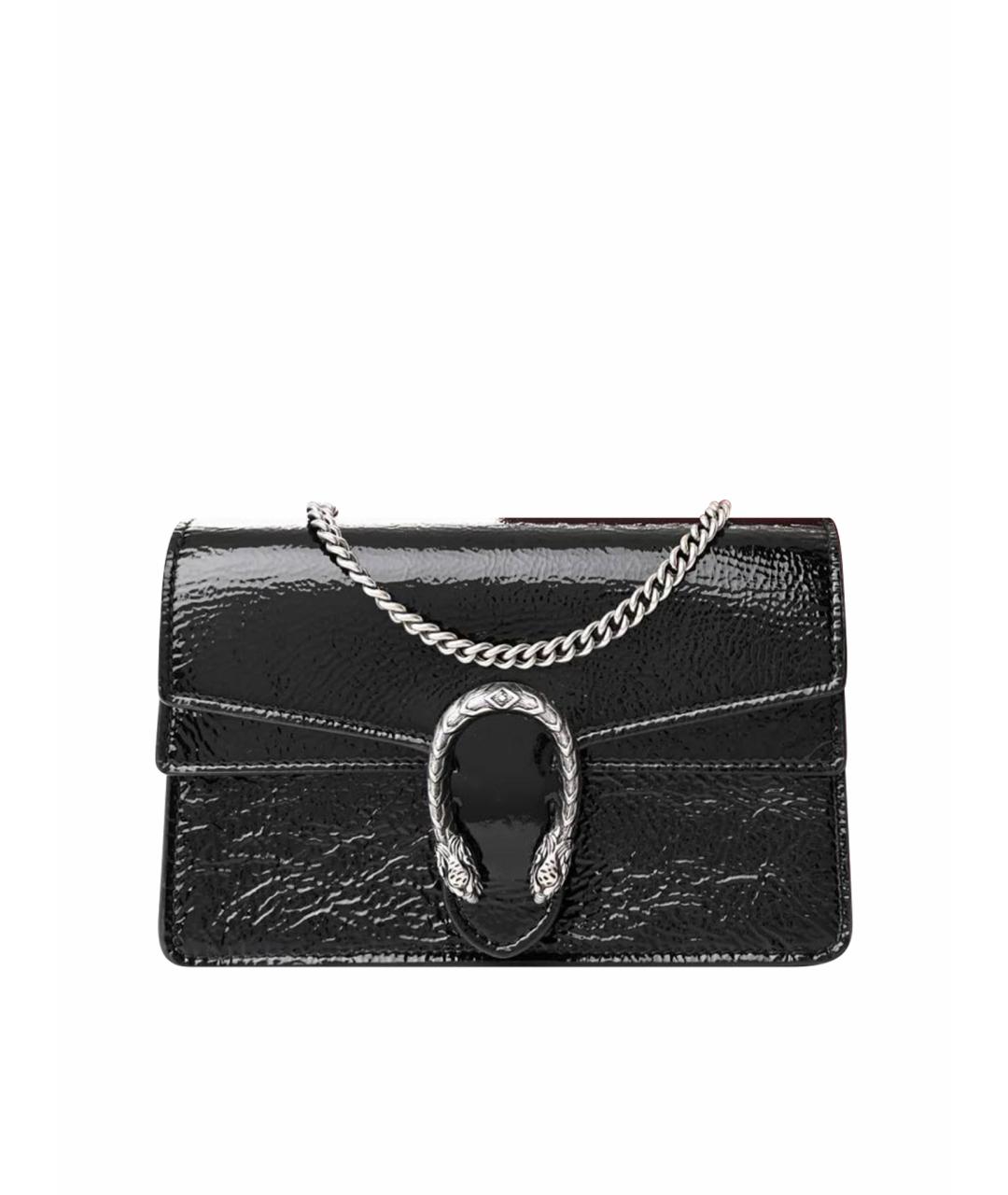 GUCCI Черная сумка через плечо из лакированной кожи, фото 1