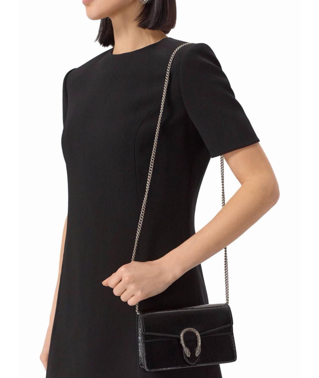 GUCCI Черная сумка через плечо из лакированной кожи, фото 2