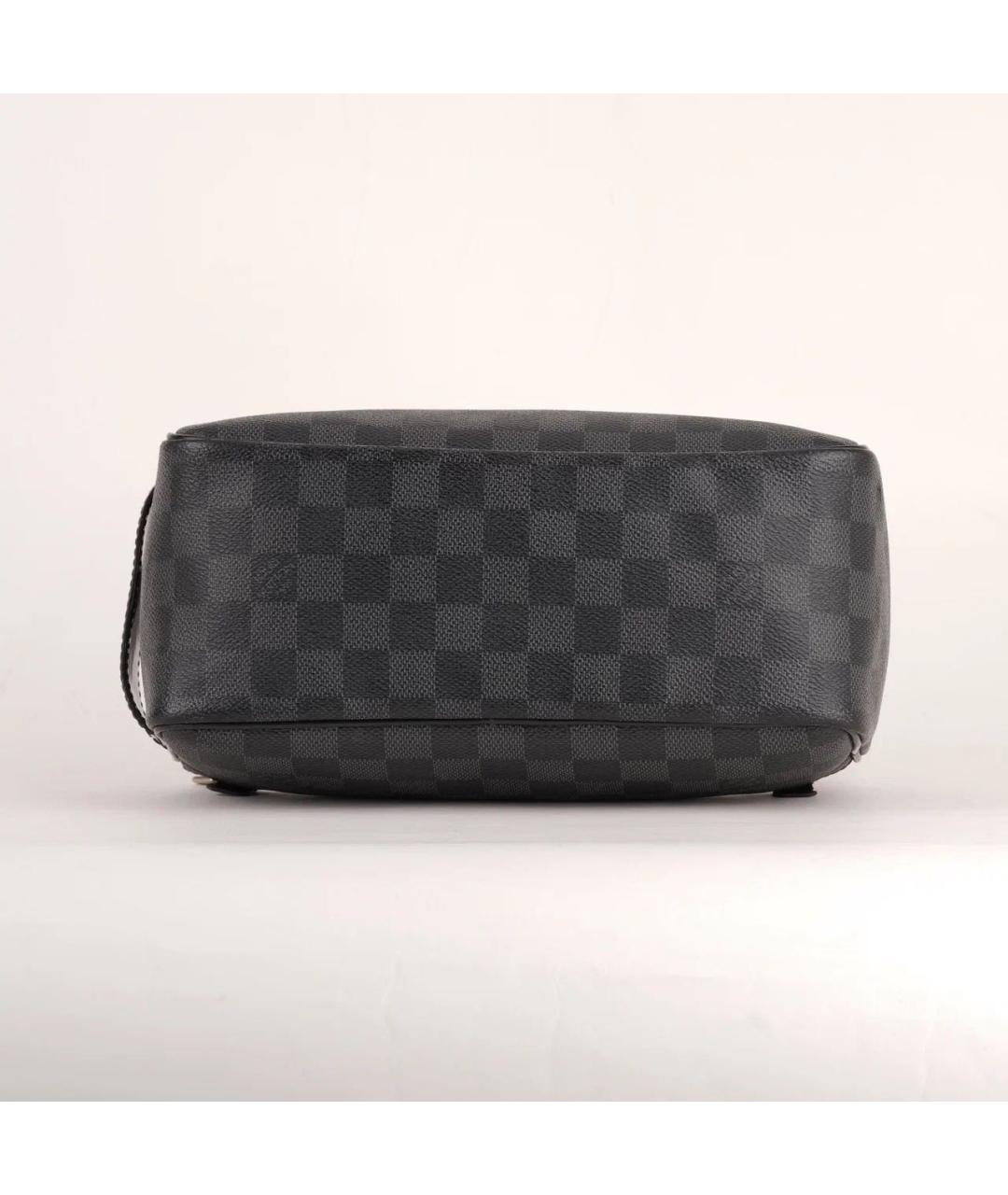 LOUIS VUITTON Черная кожаная косметичка, фото 5