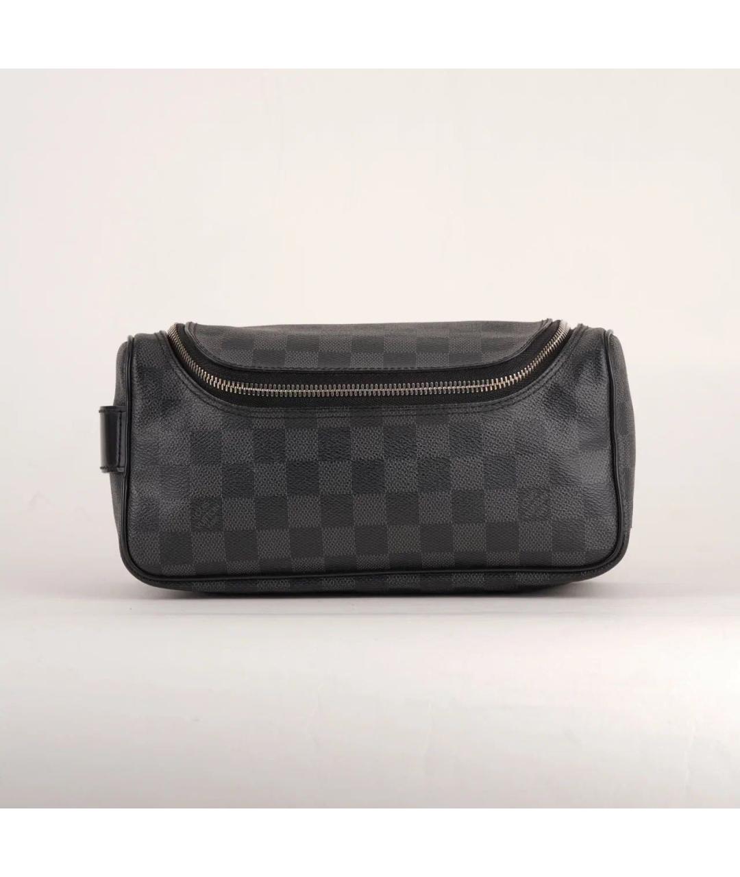 LOUIS VUITTON Черная кожаная косметичка, фото 9