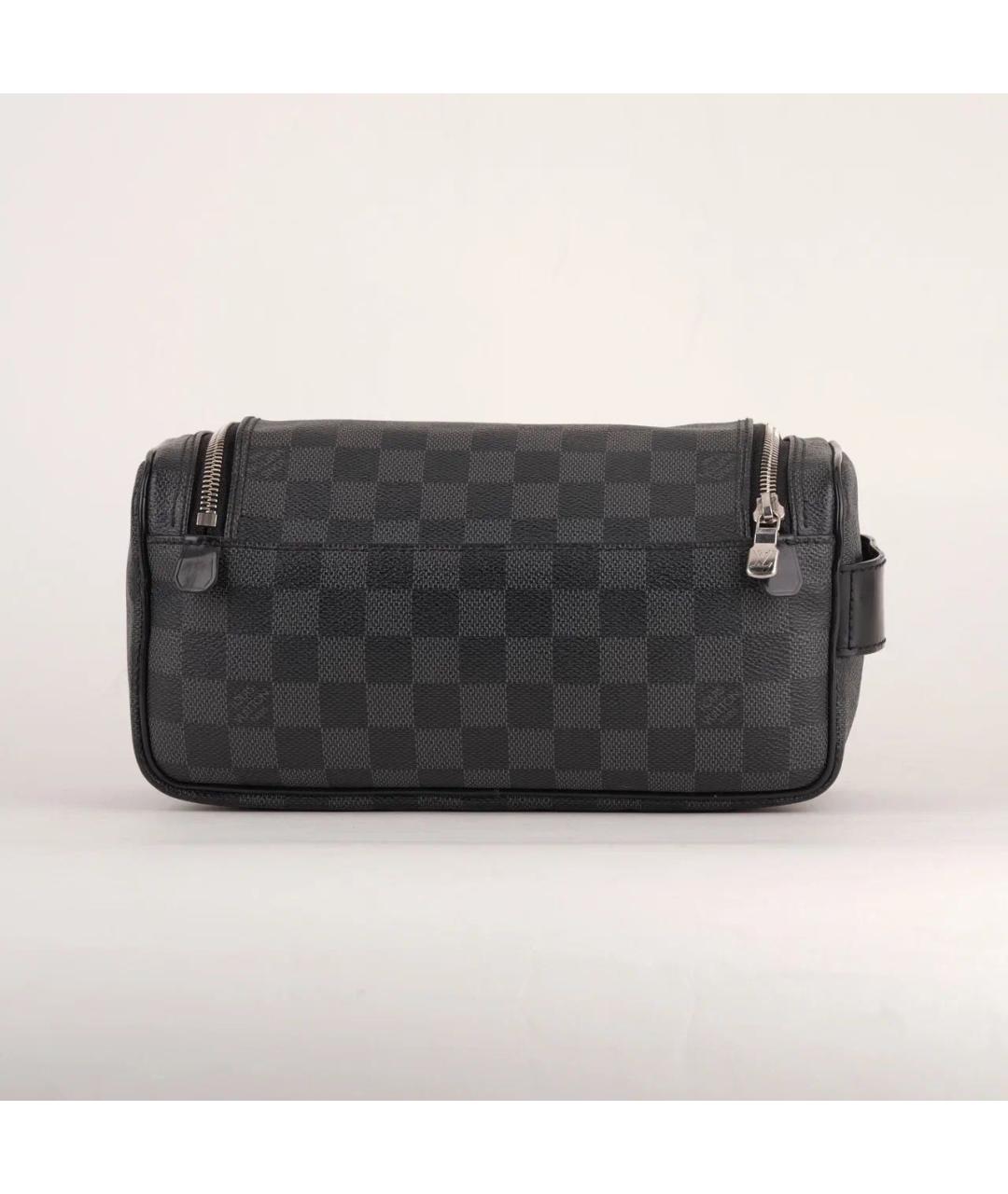 LOUIS VUITTON Черная кожаная косметичка, фото 2