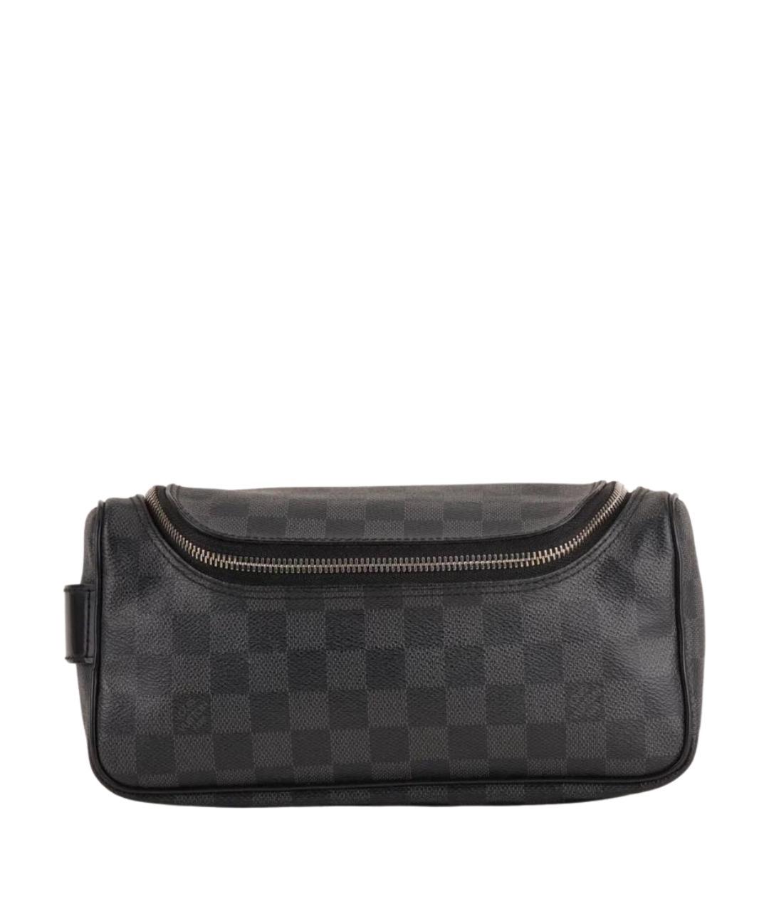 LOUIS VUITTON Черная кожаная косметичка, фото 1