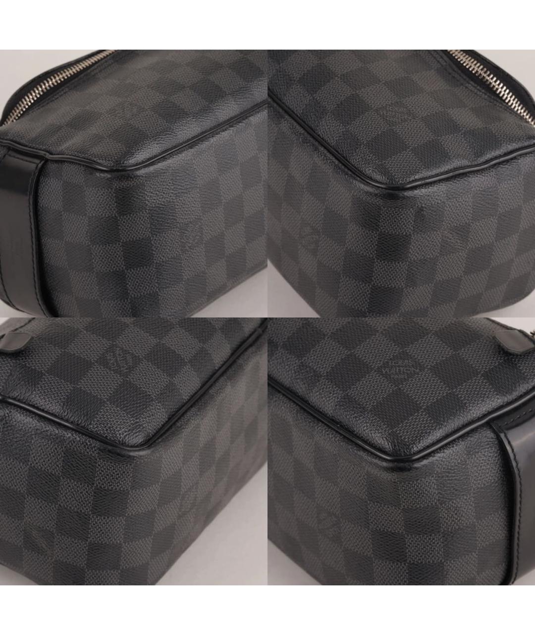 LOUIS VUITTON Черная кожаная косметичка, фото 8